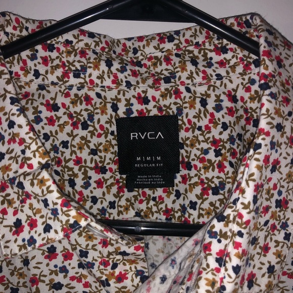 BRAND NEW - RVCA short sleeve button down floral print polo - Picture 2 of 4